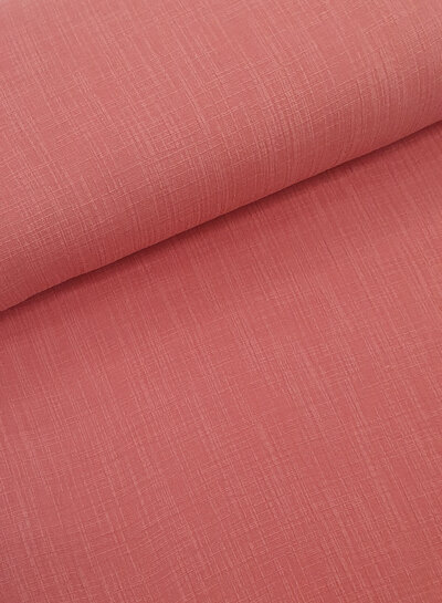 coral linen cotton blend double gauze / plain tetra