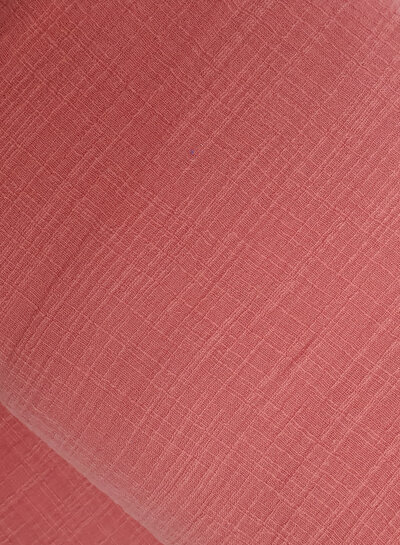 coral linen cotton blend double gauze / plain tetra