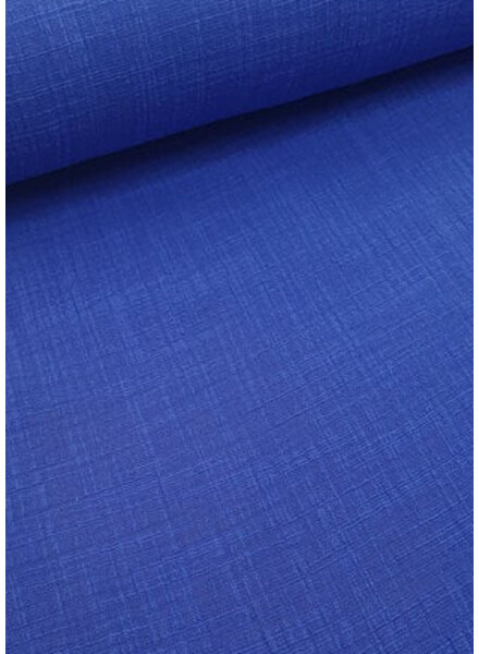 M. cobalt blue linen cotton mix double gauze / plain tetra