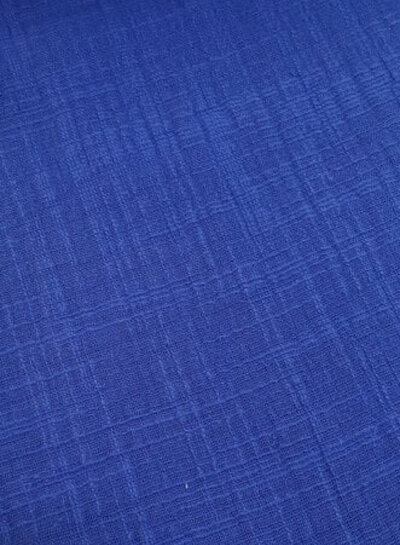 M. cobalt blue linen cotton mix double gauze / plain tetra