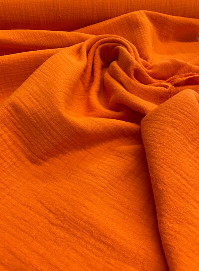 Hermes orange linen cotton mix double gauze / plain tetra