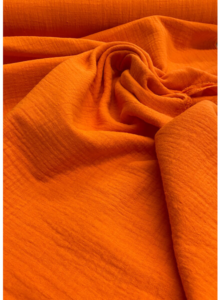 M. Hermes orange linen cotton mix double gauze / plain tetra