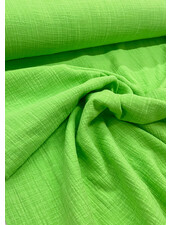 M. lime green linen cotton mix double gauze / plain tetra