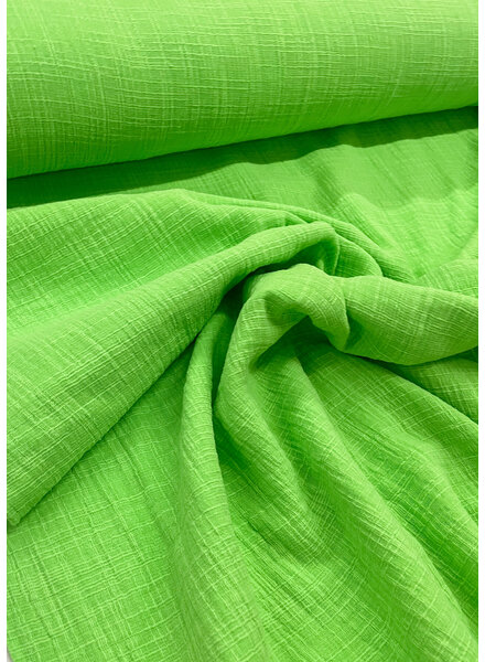 Madeline lime green linen cotton mix double gauze / plain tetra