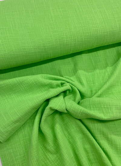 M. lime green linen cotton mix double gauze / plain tetra