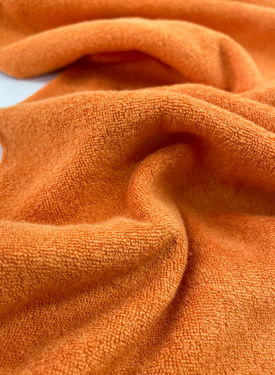 Madeline orange sponge - stretch terry cloth