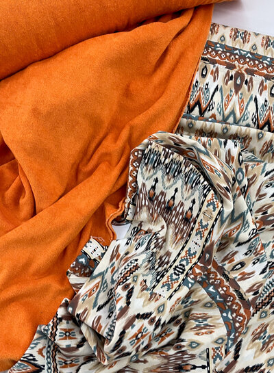 Madeline orange sponge - stretch terry cloth