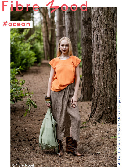 Fibremood oranje - seersucker - Maeve - Ocean - Dune