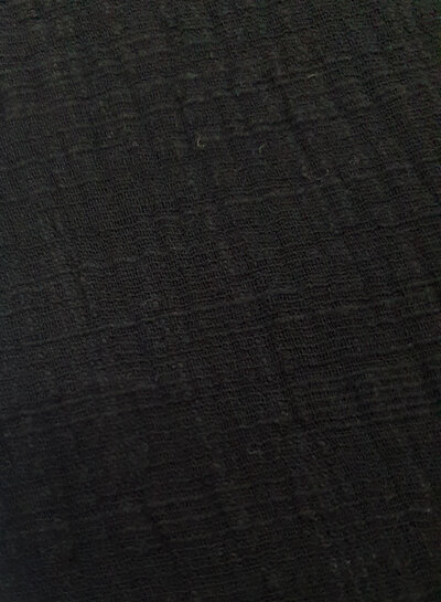 black - linen cotton mix double gauze / plain tetra