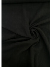 M. black - linen cotton mix double gauze / plain tetra