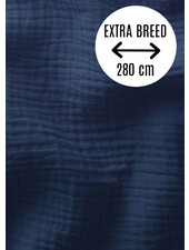 marine blauw 280 cm- double gauze tetra