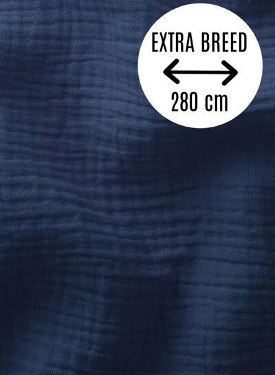 navy blue 280 cm- double gauze tetra