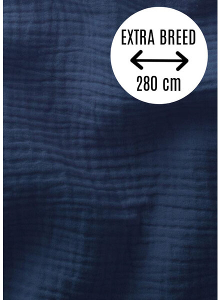 navy blue 280 cm- double gauze tetra