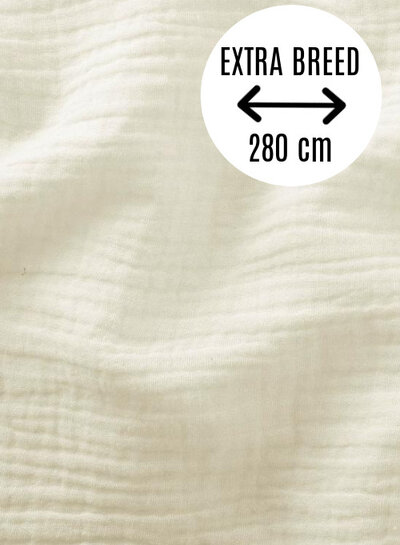 Madeline double gauze tetra - 280 cm breedte - ecru