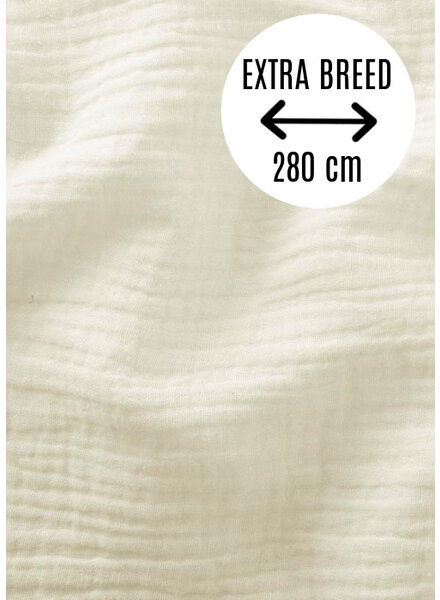 Madeline double gauze tetra - 280 cm breedte - ecru