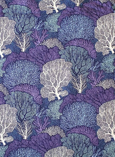 Tilda coral reef - blauw - katoen