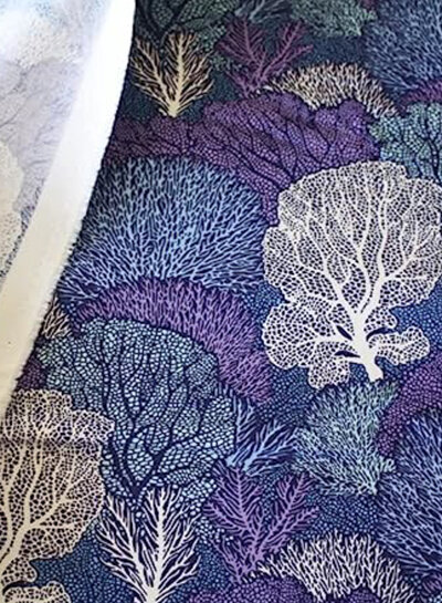 Tilda coral reef - blauw - katoen