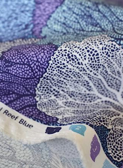 Tilda coral reef - blauw - katoen