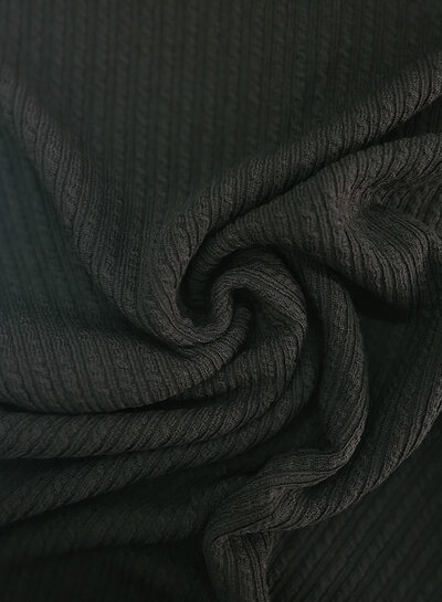 black cable knit wool blend - washable