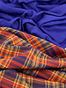 deadstock roest kobalt tartan ruit - katoen  twill