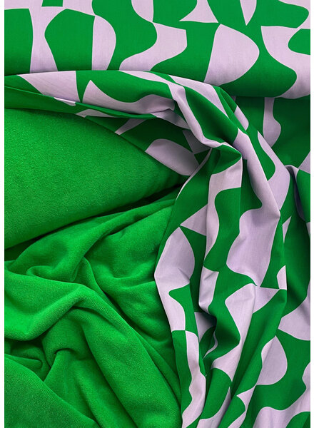 M. green lilac abstract print - poplin cotton