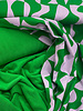 M. groen lila abstracte print - poplin katoen