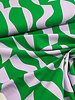 M. groen lila abstracte print - poplin katoen