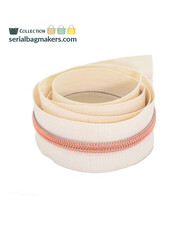 SBM coil zipper Off-White with rose gold coil #5 (excl. zipper pullers)