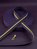 SBM coil zipper Midnight Plum with warm gold coil #5 (excl. zipper pullers)