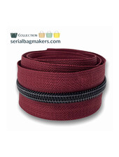 SBM coil zipper porto red with black spiral #5 (excl. zip pullers)