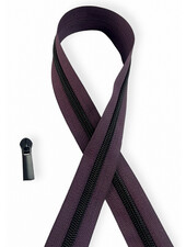 SBM coil zipper Midnight Plum with black coil #5 (excl. zipper pullers)