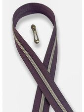 SBM coil zipper Midnight Plum with silver coil #5 (excl. zipper pullers)