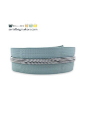 SBM Smokey mint - Nickel nylon zipper tape - no.5