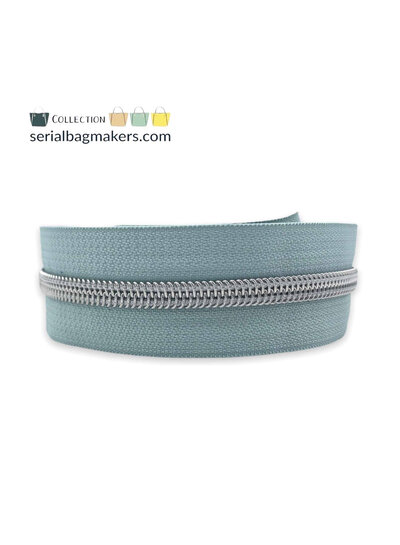 SBM Smokey mint - Nickel nylon zipper tape - no.5