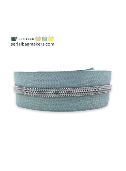 SBM Smokey mint - Nickel nylon zipper tape - no.5