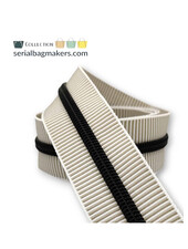 ZipperZoo spiral zipper ZEBRA beige - white striped with black spiral #5 (excl. zipper pullers)