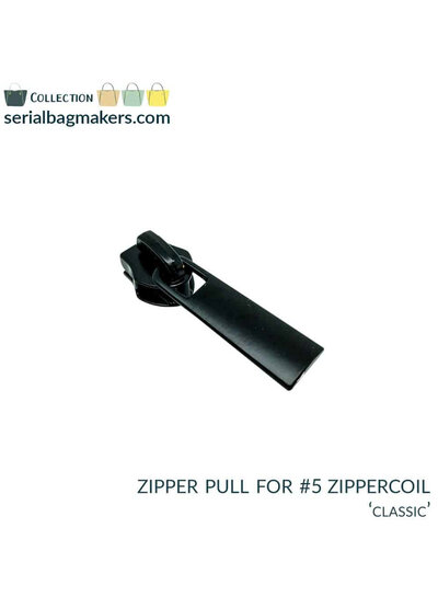 ZipperZoo zipper puller #5 - classic - matt black packed per 3