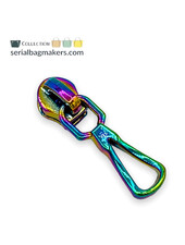 SBM Zipper puller #3 - Open drop - rainbow