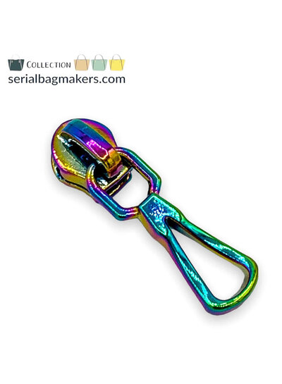 SBM Zipper puller #3 - Open drop - rainbow