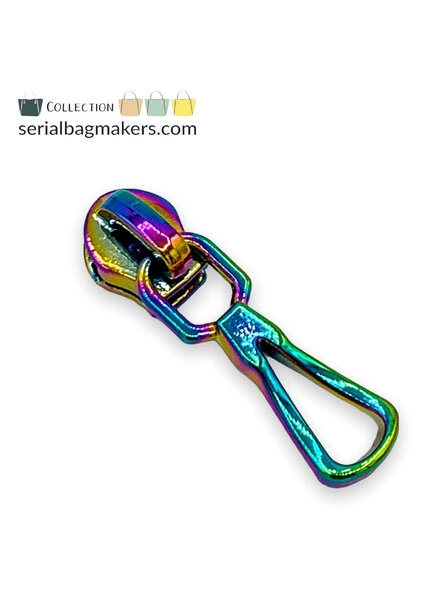 SBM Zipper puller #3 - Open drop - rainbow