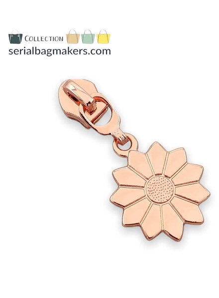 SBM zipper puller #5 - daisy - rose gold
