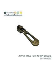 SBM Zipper puller #5 - buttonhole - brushed brass