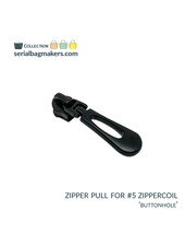 ZipperZoo zipper puller #5 - buttonhole -matte black packed per 3