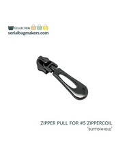 ZipperZoo zipper puller #5 - buttonhole - black nickel packed per 3 pieces