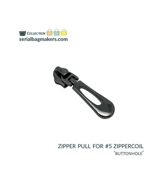 ZipperZoo zipper puller #5 - buttonhole - black nickel packed per 3 pieces