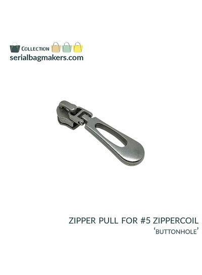 SBM Zipper puller #5 - buttonhole - Nickel