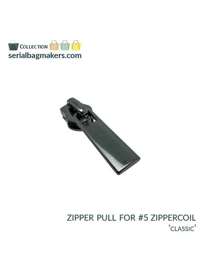 SBM Zipper puller #5 - Classic - Gun metal