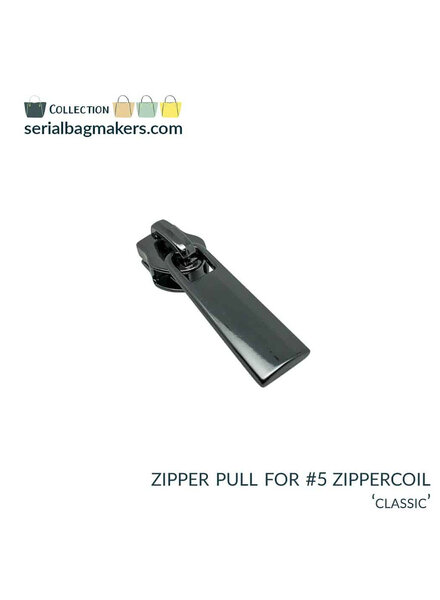 ZipperZoo zipper puller #5 - classic - black nickel packed per 3