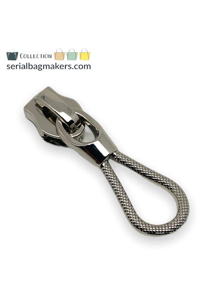 SBM Zipper puller #5 - rope - Nickel