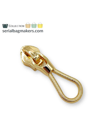 SBM Zipper puller #5 - rope - warm gold